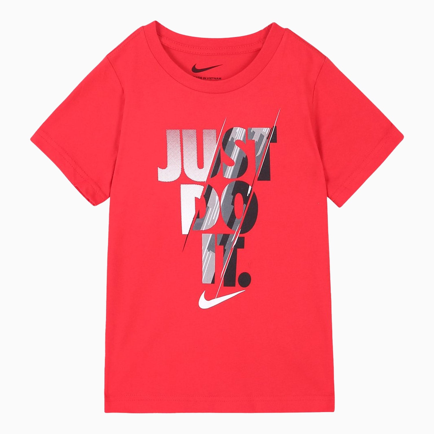 Nike Little Boys 2T 7 Short Sleeve Slash Just Do It Tee University Red Black 6