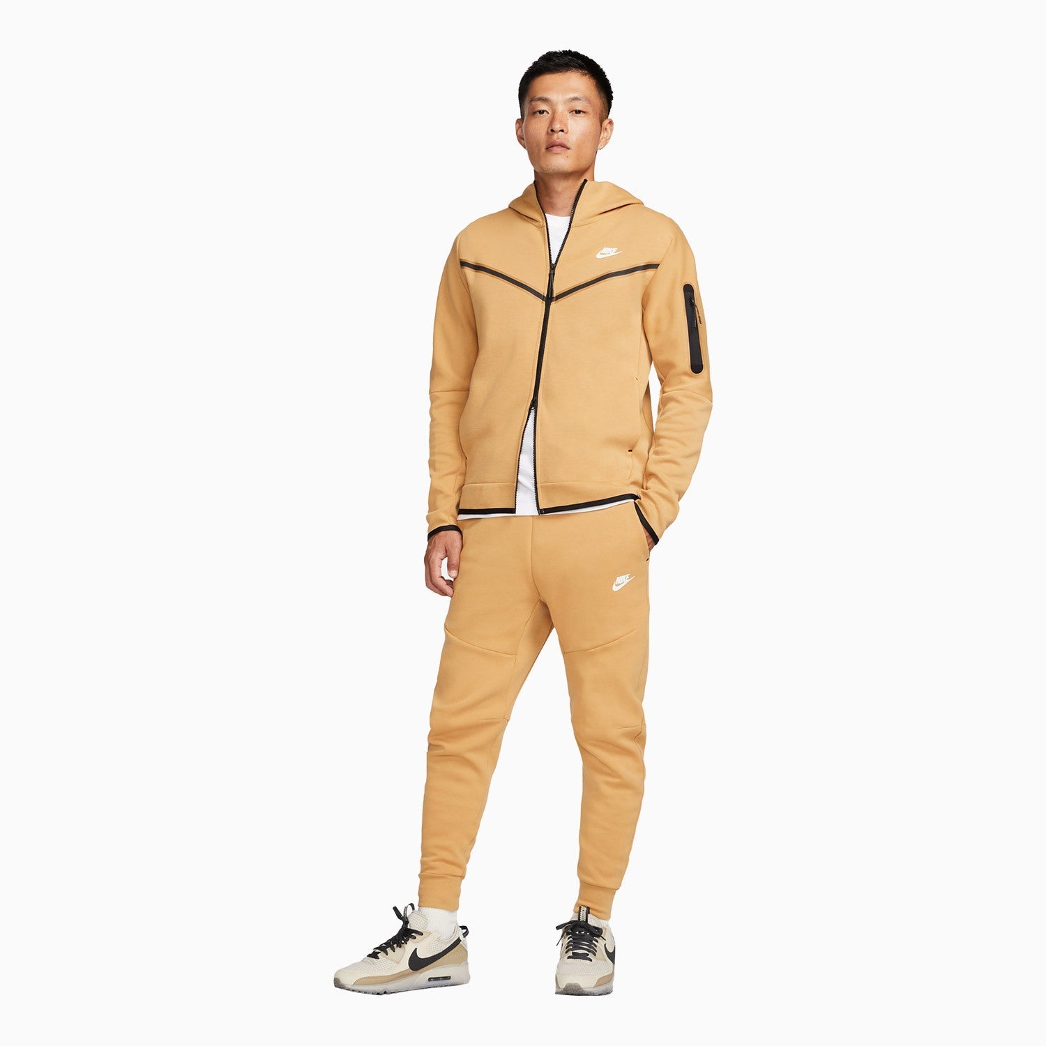 Nike Men's Sportswear Elemental Gold/Sail Tech Fleece Full-Zip Hoodie  (CU4489 722)