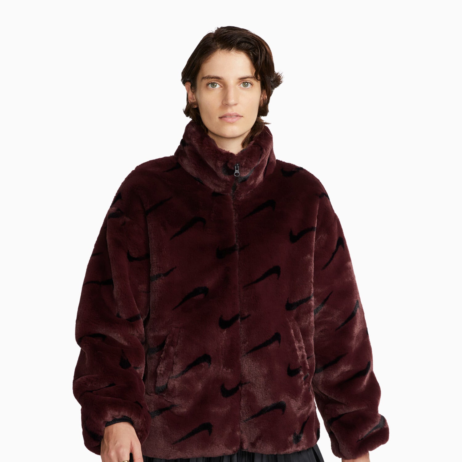 Nike Faux popular Fur Jacket