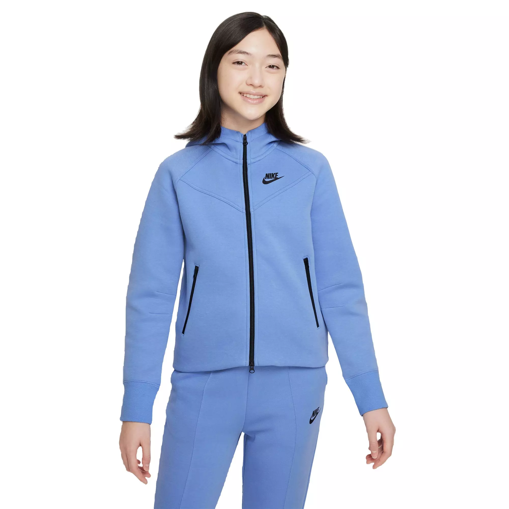 Adidas girl tech fleece hoodie/leggings outfit set Blue size M (10-12) NWT