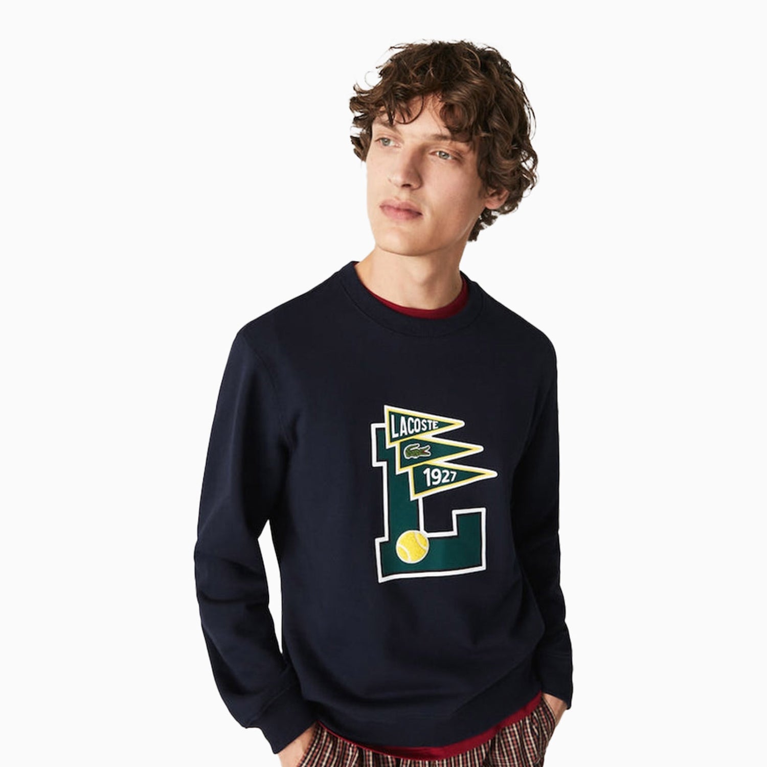 Men's crew neck badge best sale fleece sweatshirt