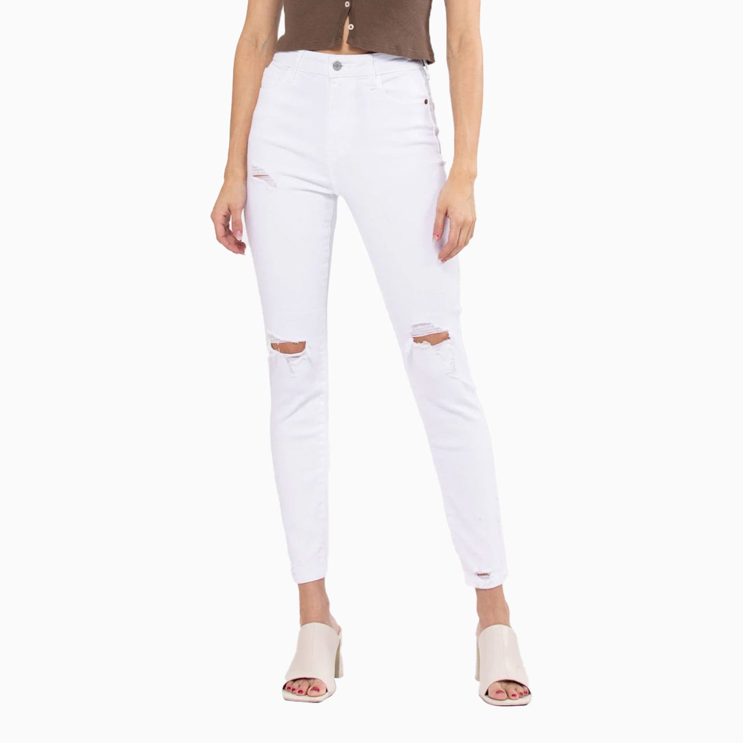 Cello White fashion High Waisted Jeans