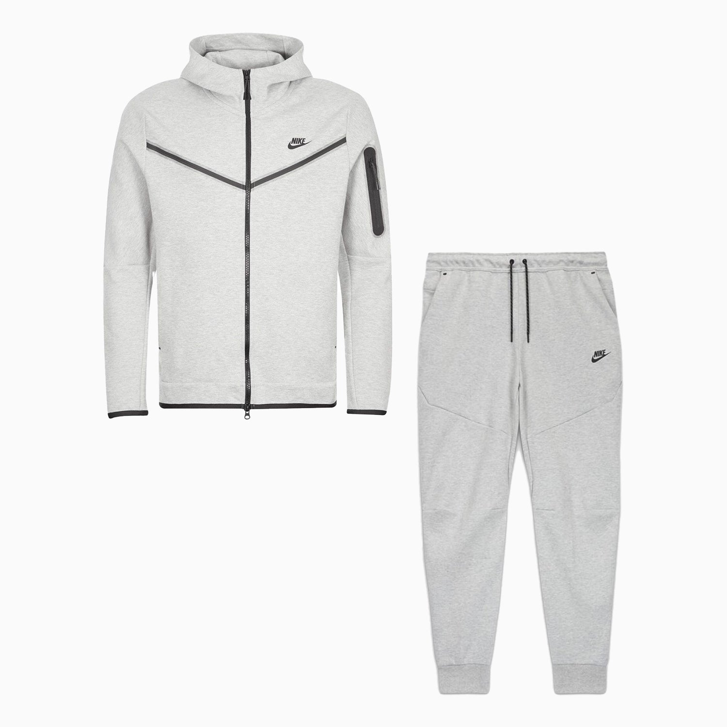 Mens nike best sale tech tracksuit grey