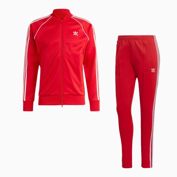 Red adidas cheap outfit women's