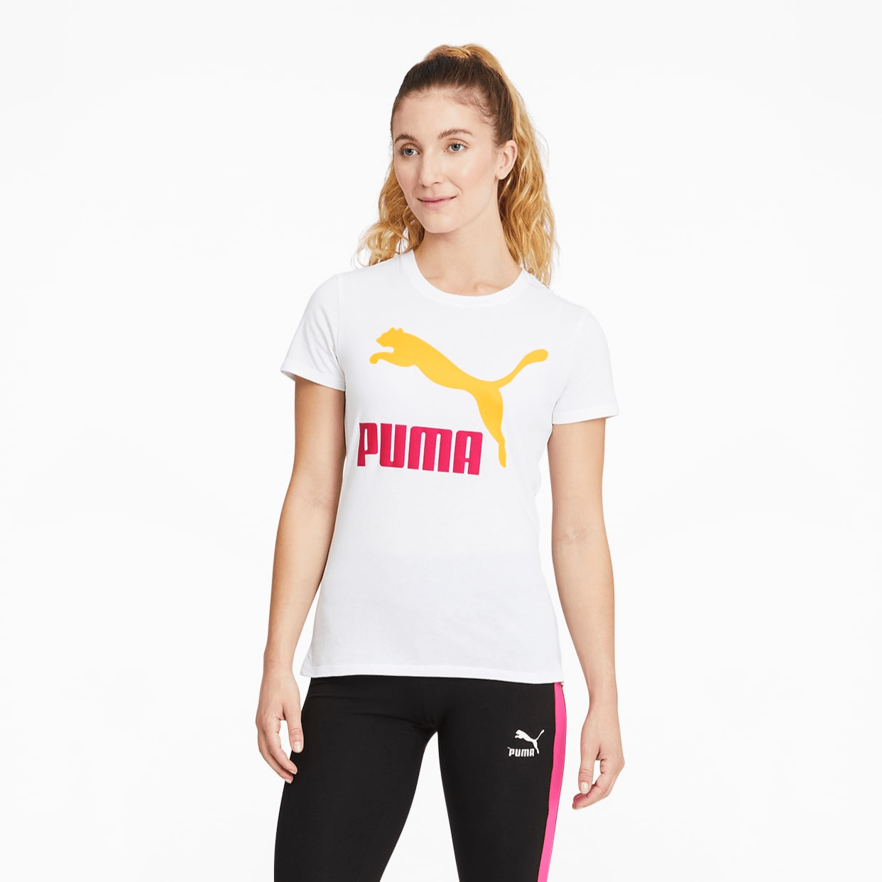 Puma Classics Women s Logo T Shirt White L