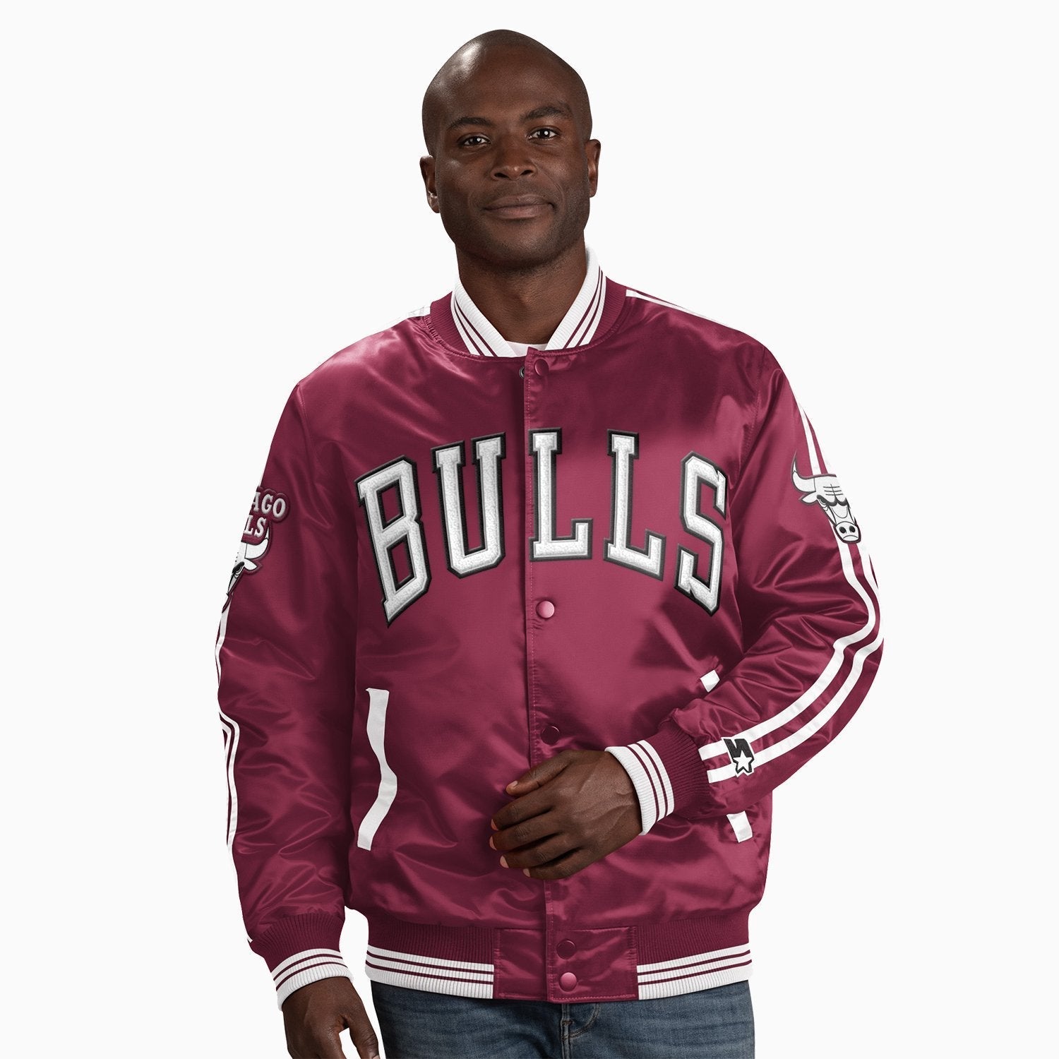 Starter Satin Varsity Chicago Bulls Tri-Color Jacket - HJacket