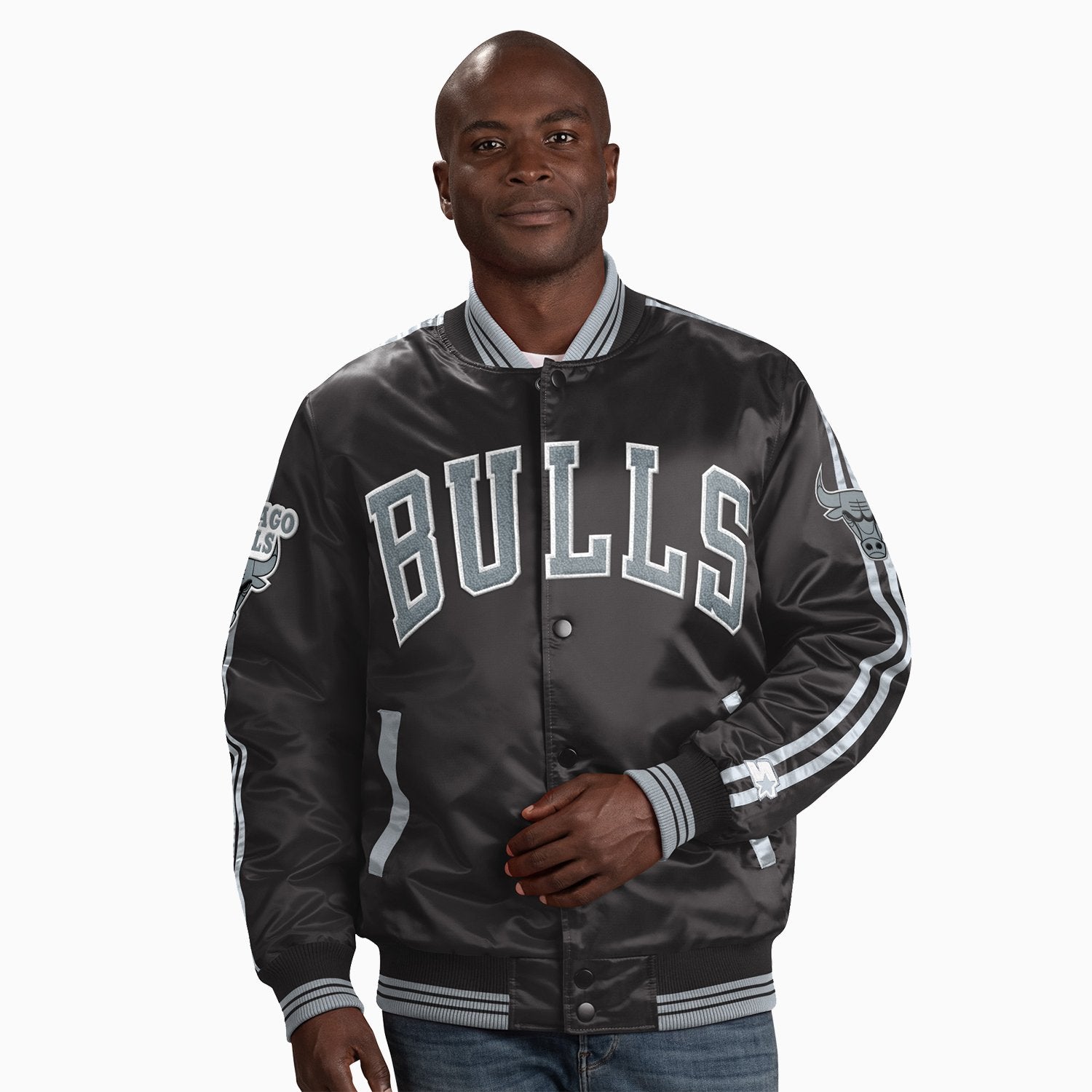 Chicago Bulls Black Satin Jacket