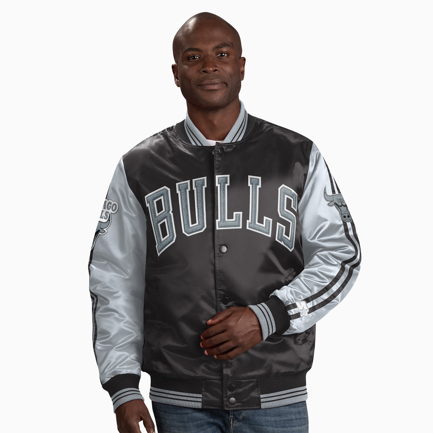 Chicago Bulls NBA Varsity Satin Blue Jacket
