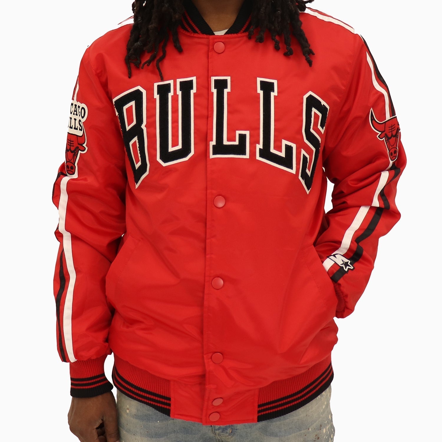 Mitchell & Ness Nba Chicago Bulls Satin Jacket in Red for Men
