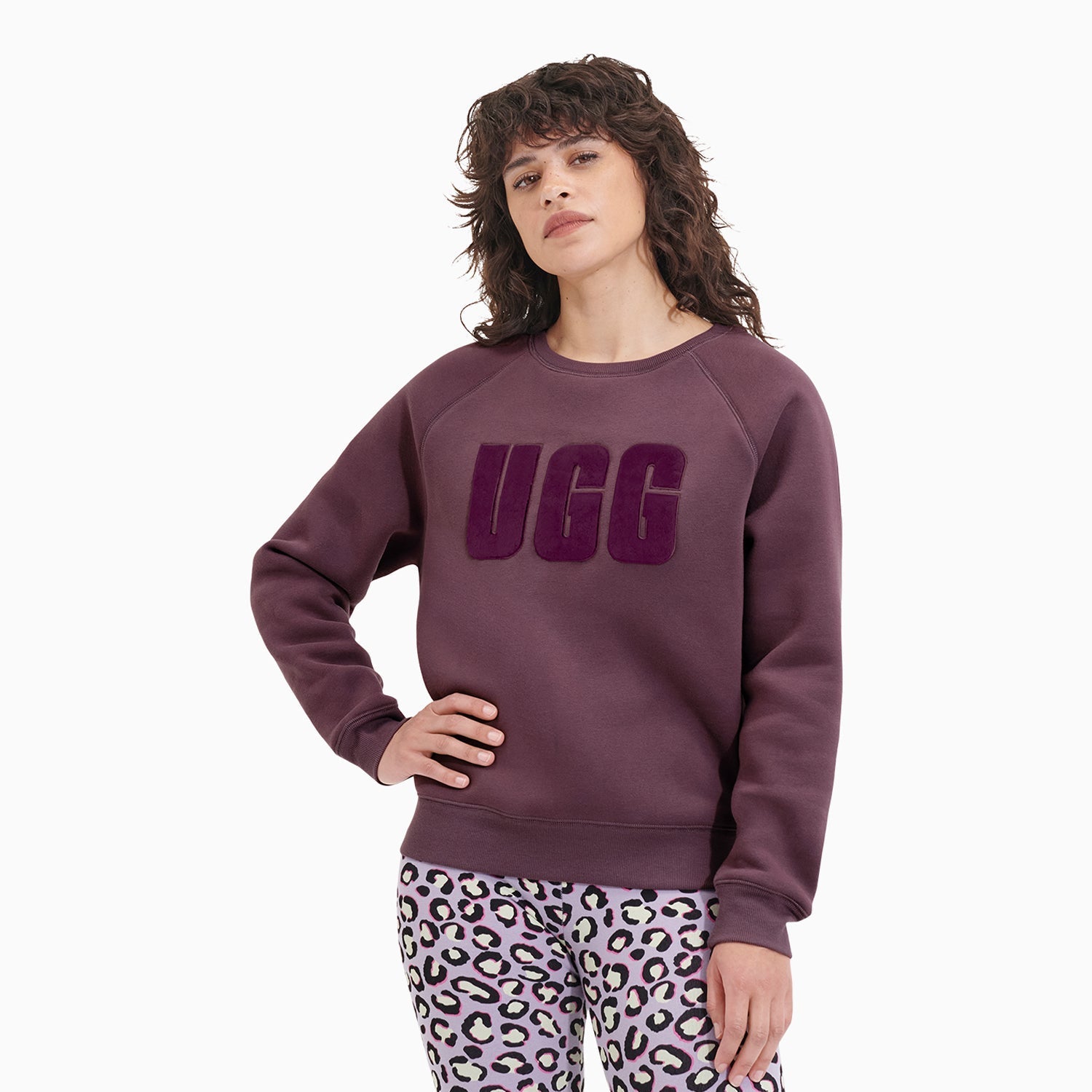 Ugg Madeline Fuzzy Logo Crewneck in Grey - Size S