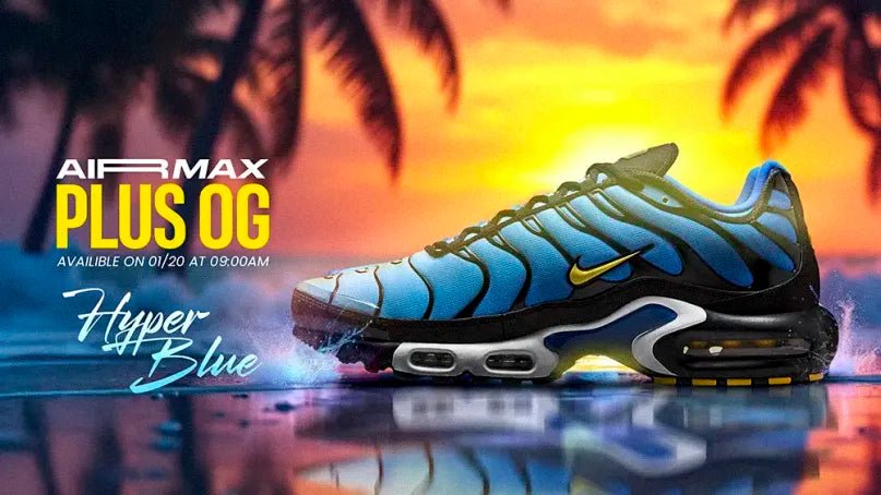 Nike Men's Air Max Plus OG "Hyper Blue" Returns to Dominate 2025 - Tops and Bottoms USA