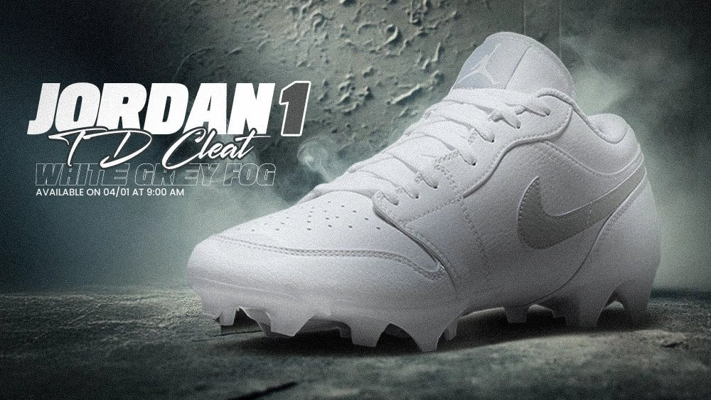 Jordan 1 Low TD "White Grey Fog" – Football Cleats with Real Swagger - Tops and Bottoms USA