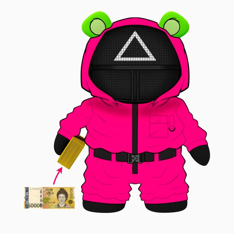 Sprayground Squid Game Pink Soldier Bear Backpack