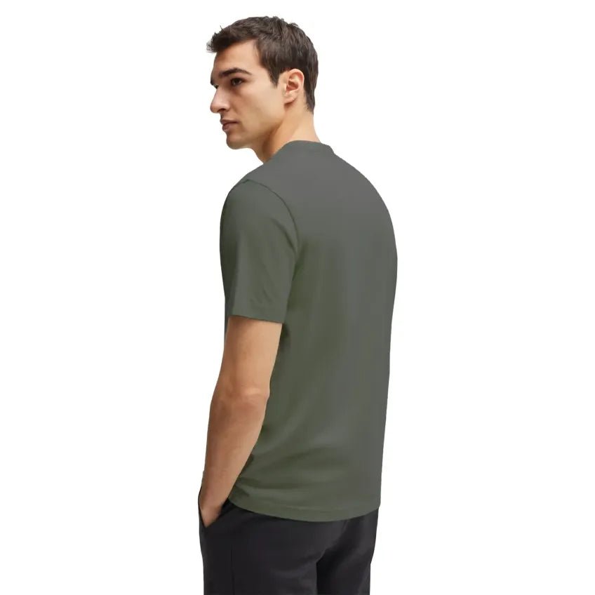 Men's Stretch Cotton Regular Fit T-Shirt With Contrast Logo Hugo Boss - Tops and Bottoms USA