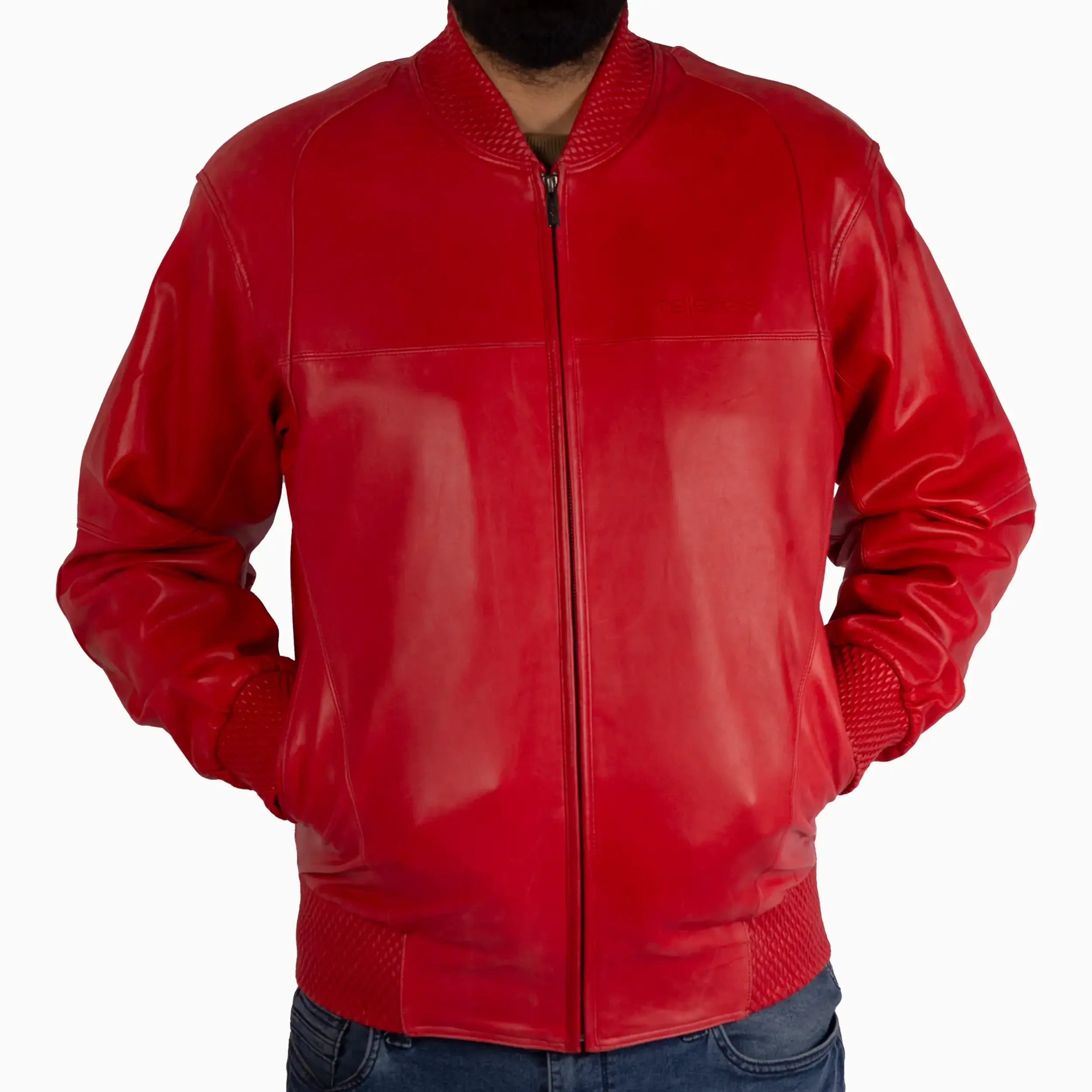 Men's Basic Blouson Leather Jacket