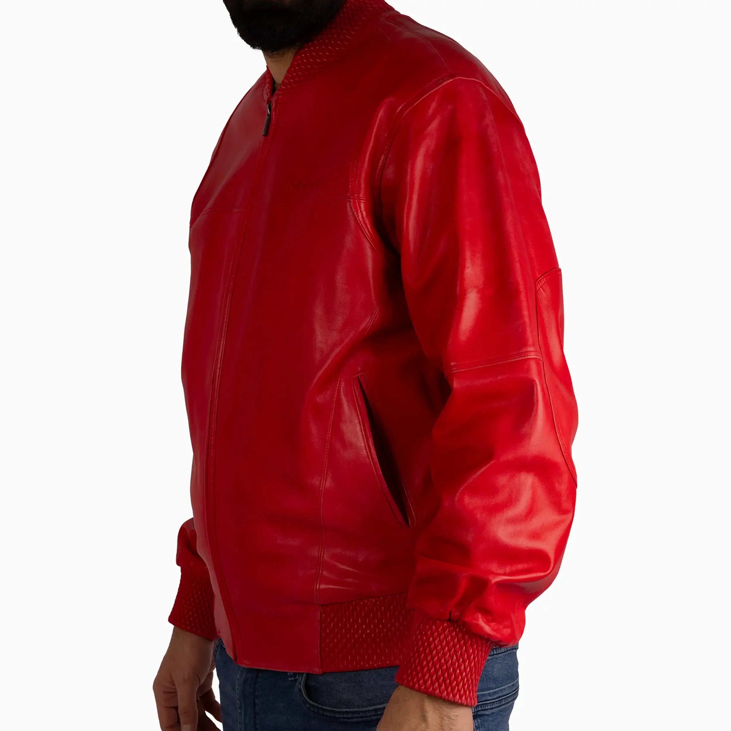 Men's Basic Blouson Leather Jacket