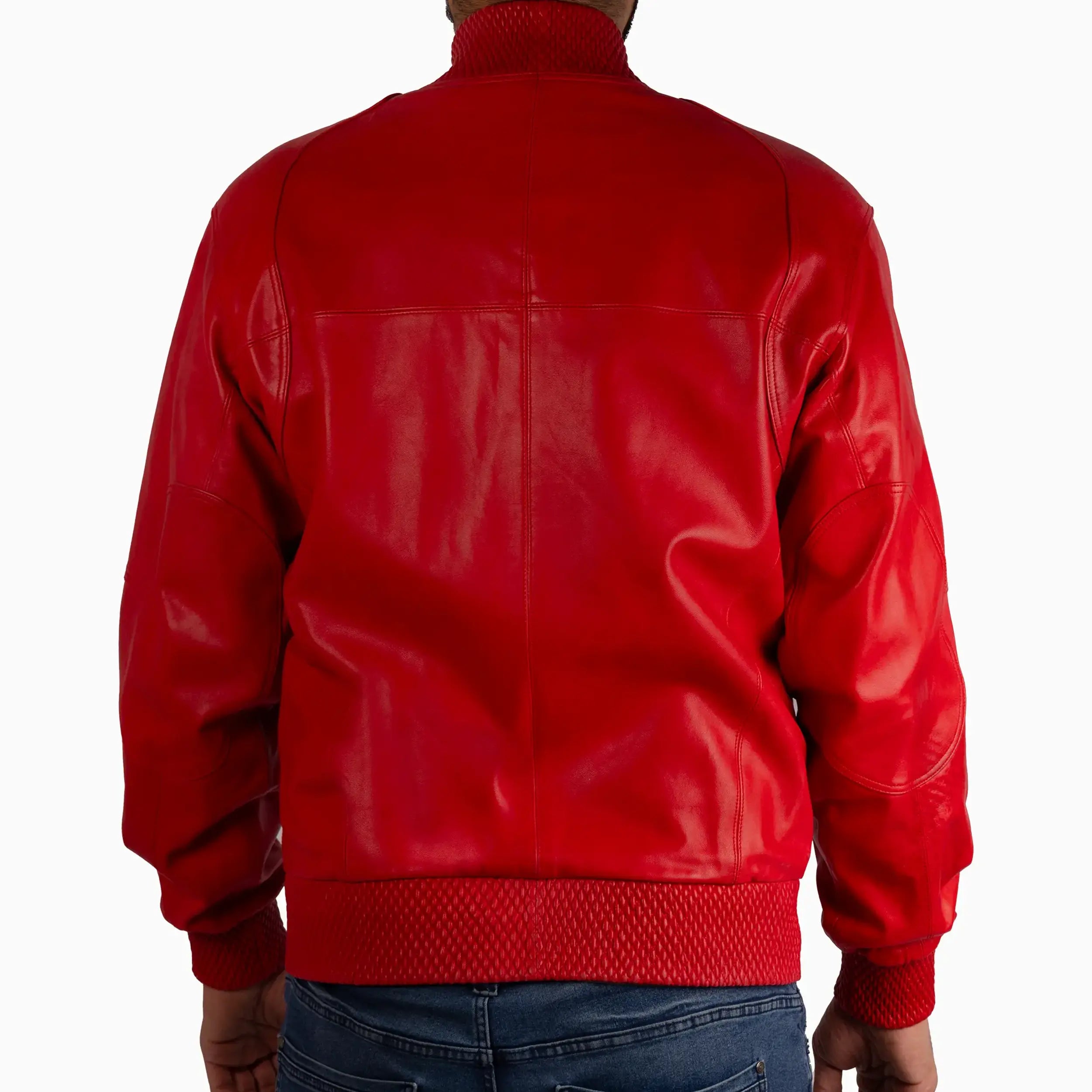 Men's Basic Blouson Leather Jacket