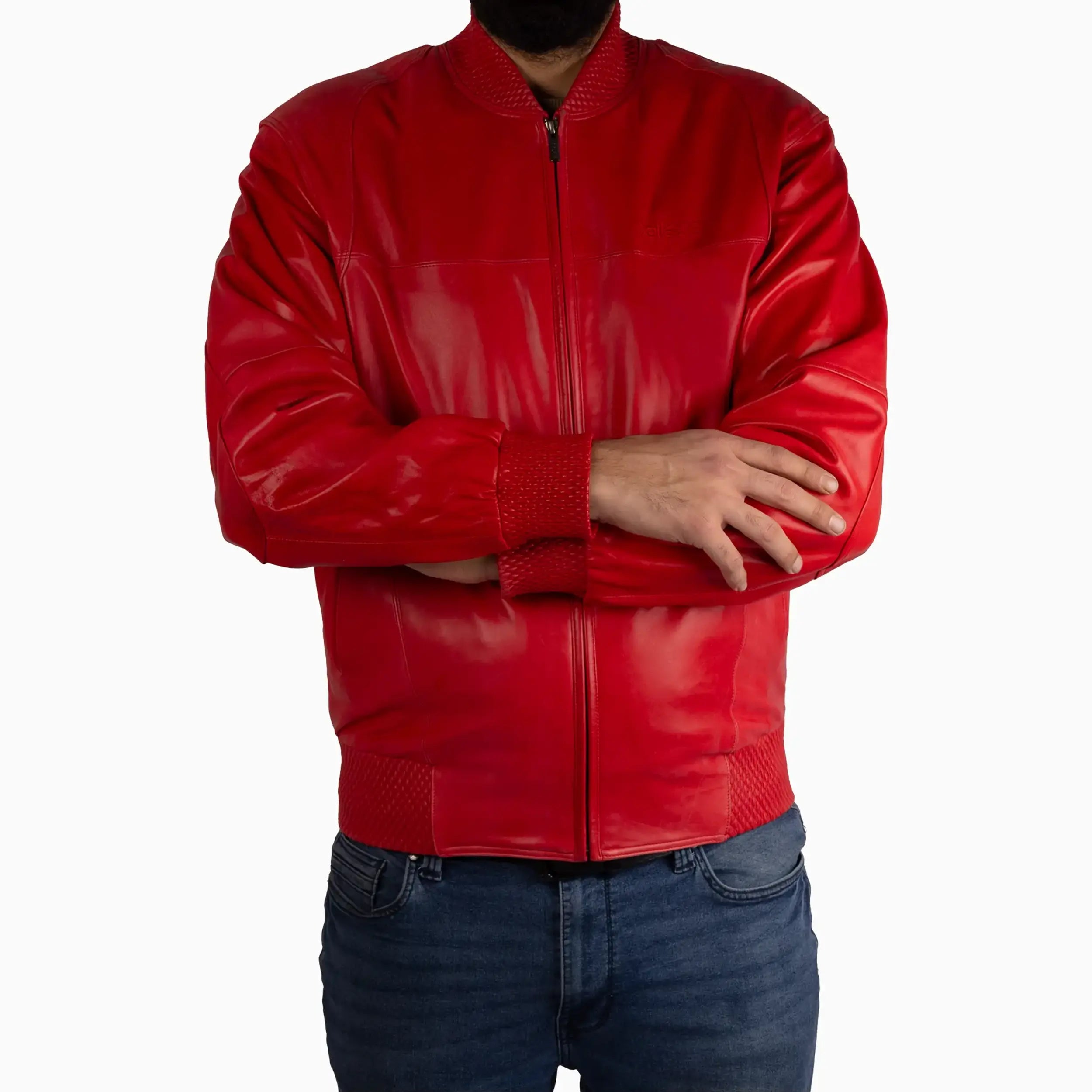 Men's Basic Blouson Leather Jacket