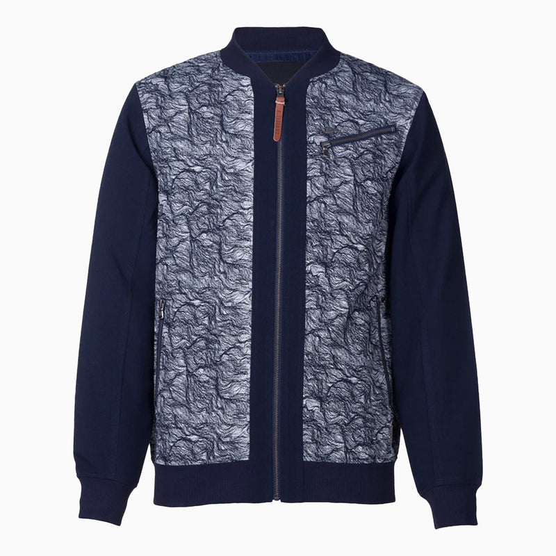 A-Tiziano Men's Dale Woven Jacquard Bomber Jacket