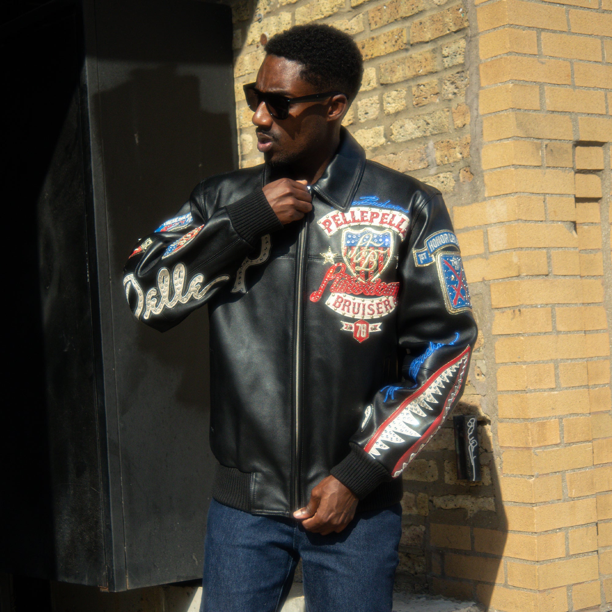 Men's American Bruiser Plush Leather Jacket