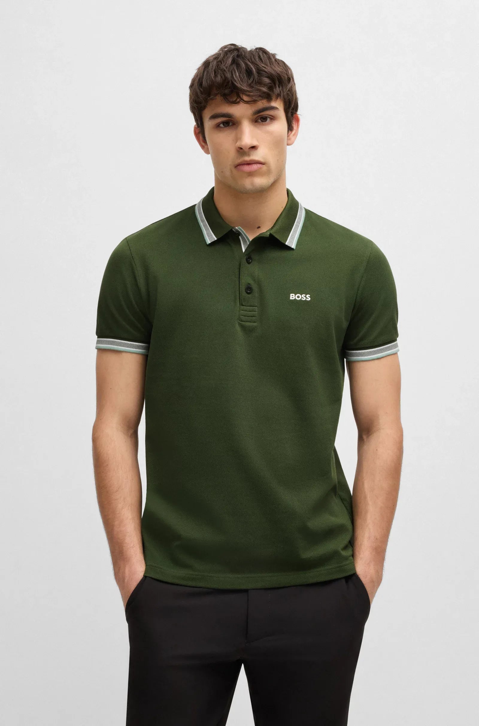 Men's Polo shirt with contrast logo Details Hugo Boss - Tops and Bottoms USA