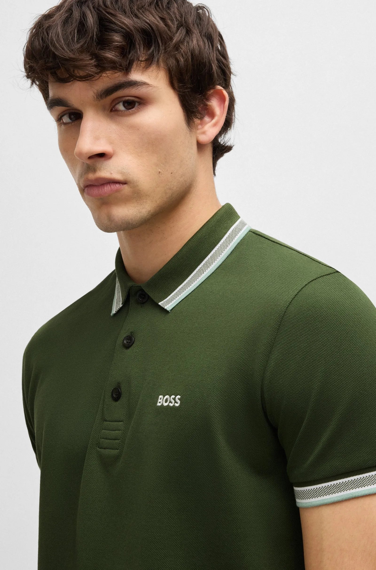 Men's Polo shirt with contrast logo Details Hugo Boss - Tops and Bottoms USA