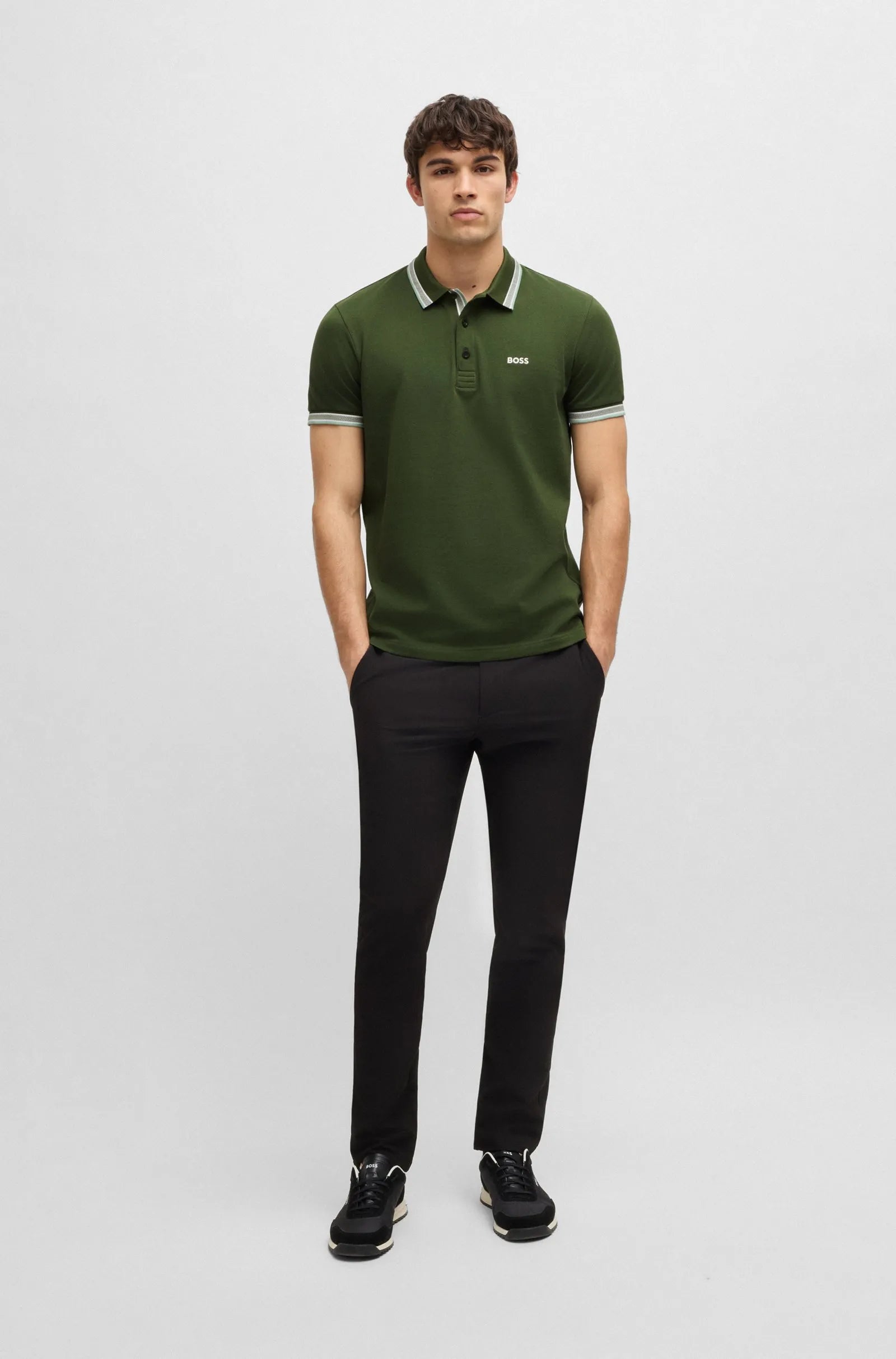 Men's Polo shirt with contrast logo Details Hugo Boss - Tops and Bottoms USA