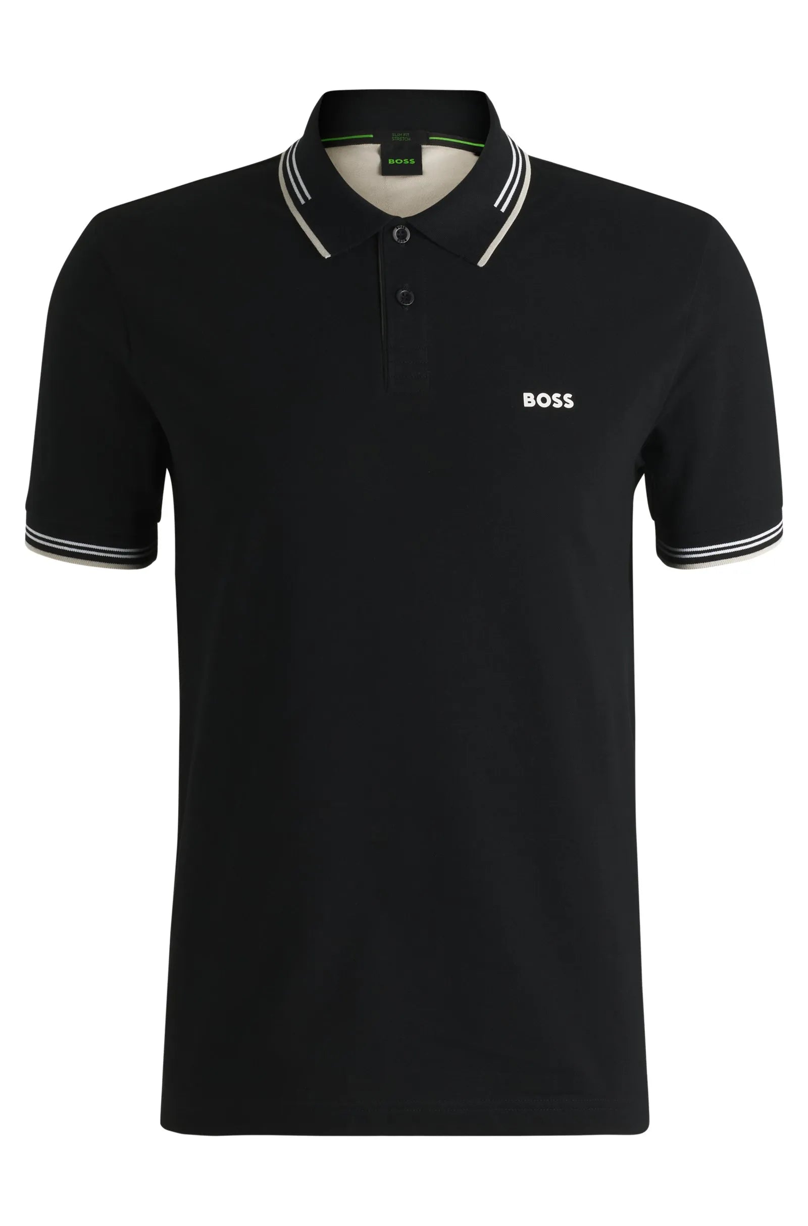 Men's Stretch Cotton Slim Fit Polo Shirt with Branding Hugo Boss - Tops and Bottoms USA