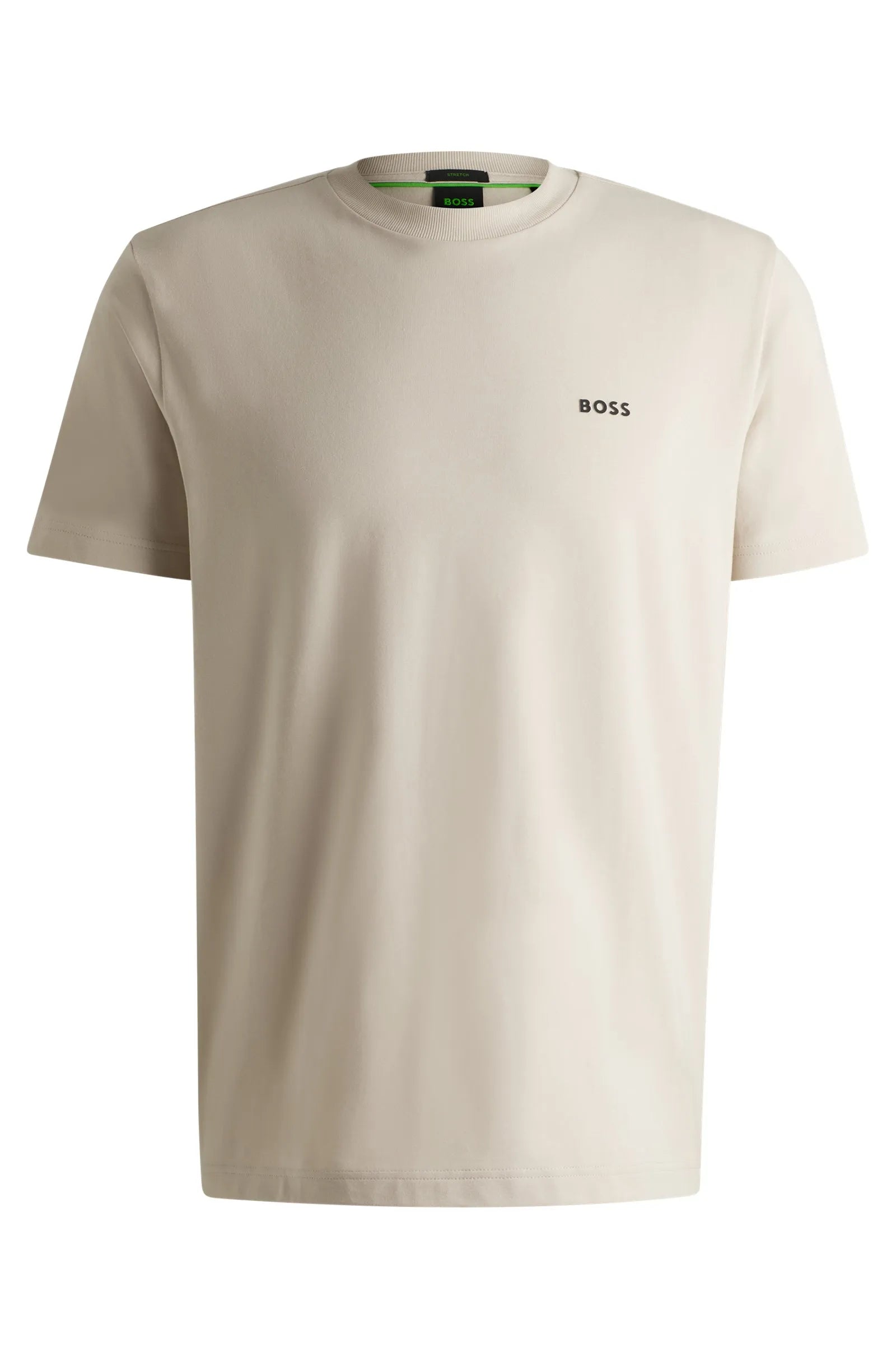 Men's Stretch Cotton Regular Fit T-Shirt With Contrast Logo Hugo Boss - Tops and Bottoms USA