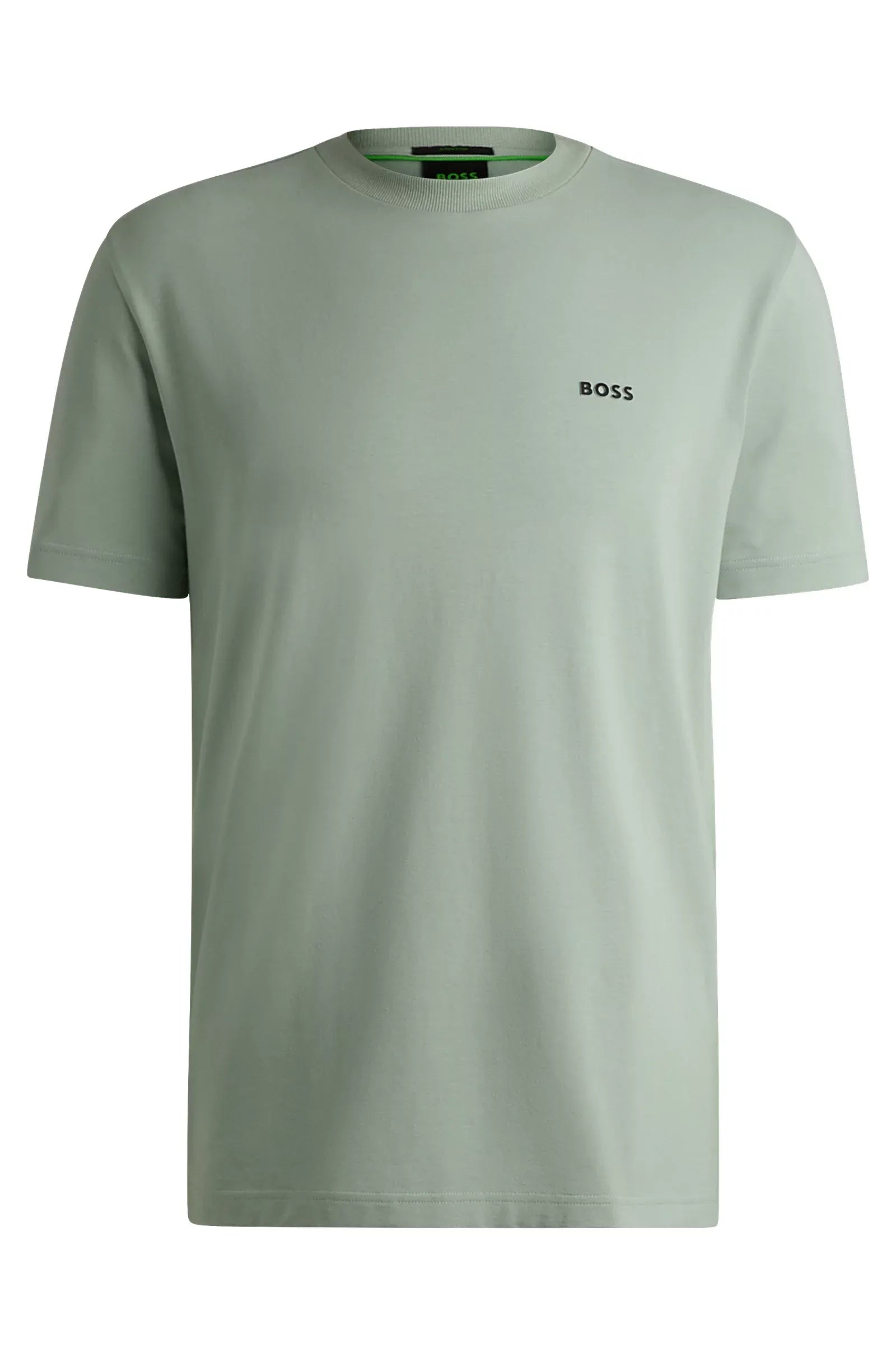 Men's Stretch Cotton Regular Fit T-Shirt With Contrast Logo Hugo Boss - Tops and Bottoms USA