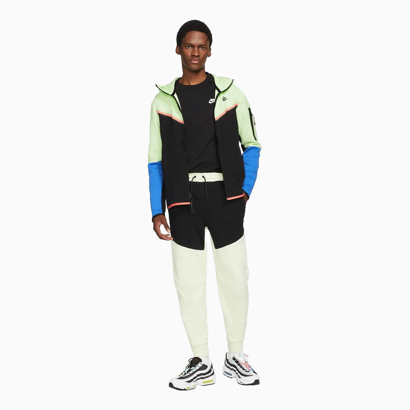 Men's Sportswear Tech Fleece Tracksuit (Lime Ice Black) featuring a slim fit and ribbed cuffs for everyday wear