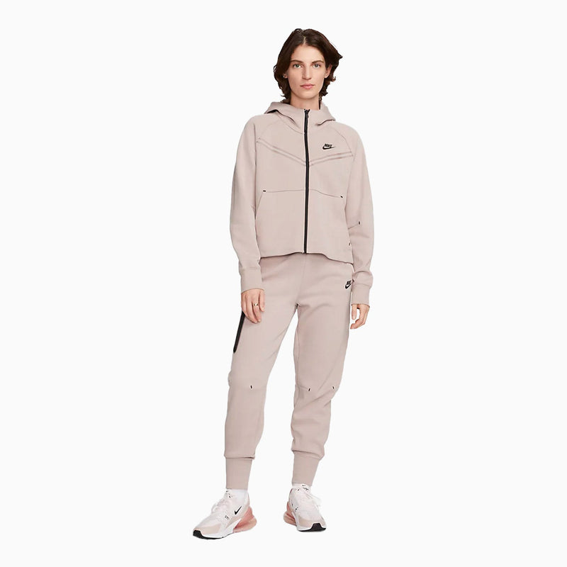 Women's Sportswear Tech Fleece Tracksuit (Diffused Taupe Black) with relaxed fit, soft fabric, and durable construction