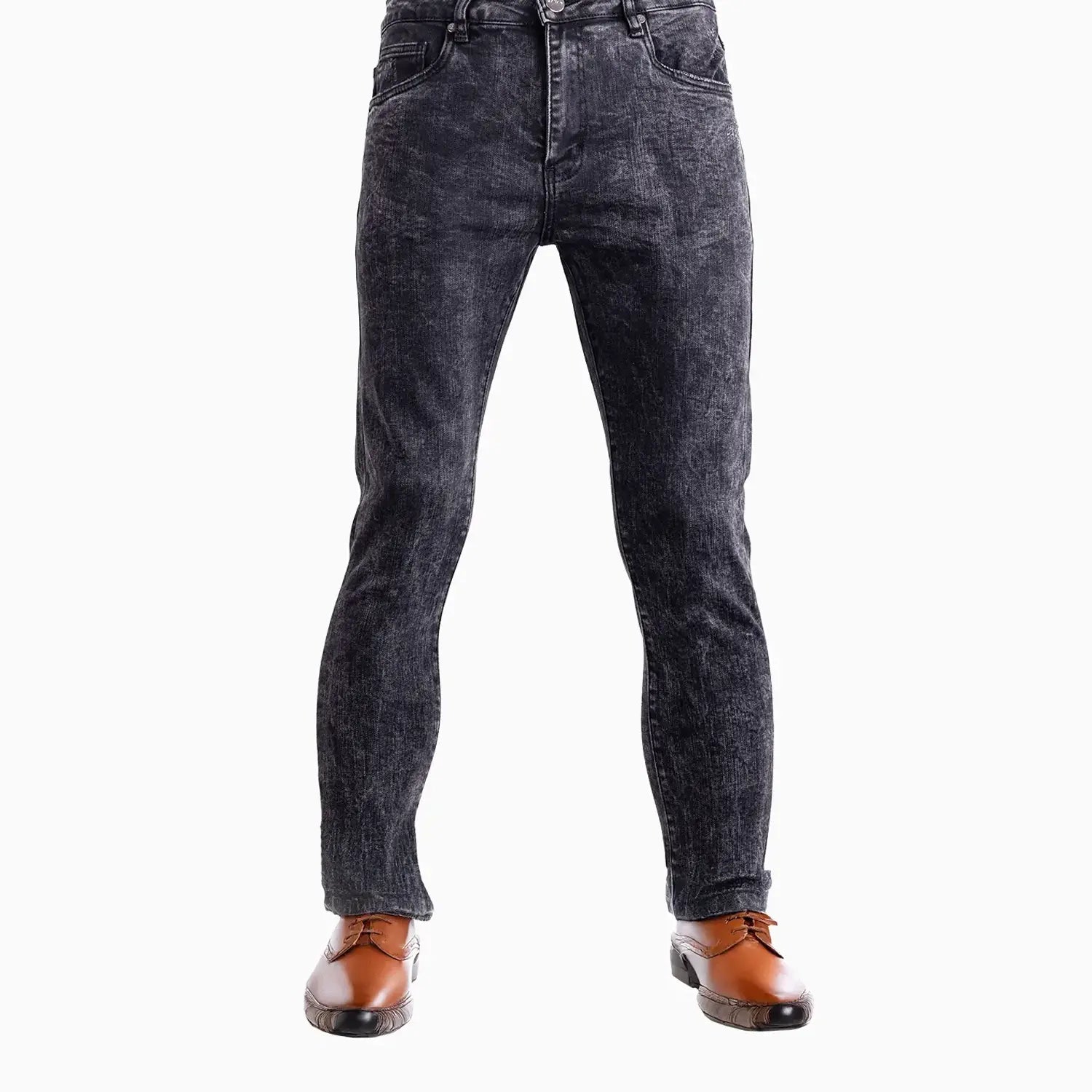 Men's Slim Fit Plain Washed Jeans Pant