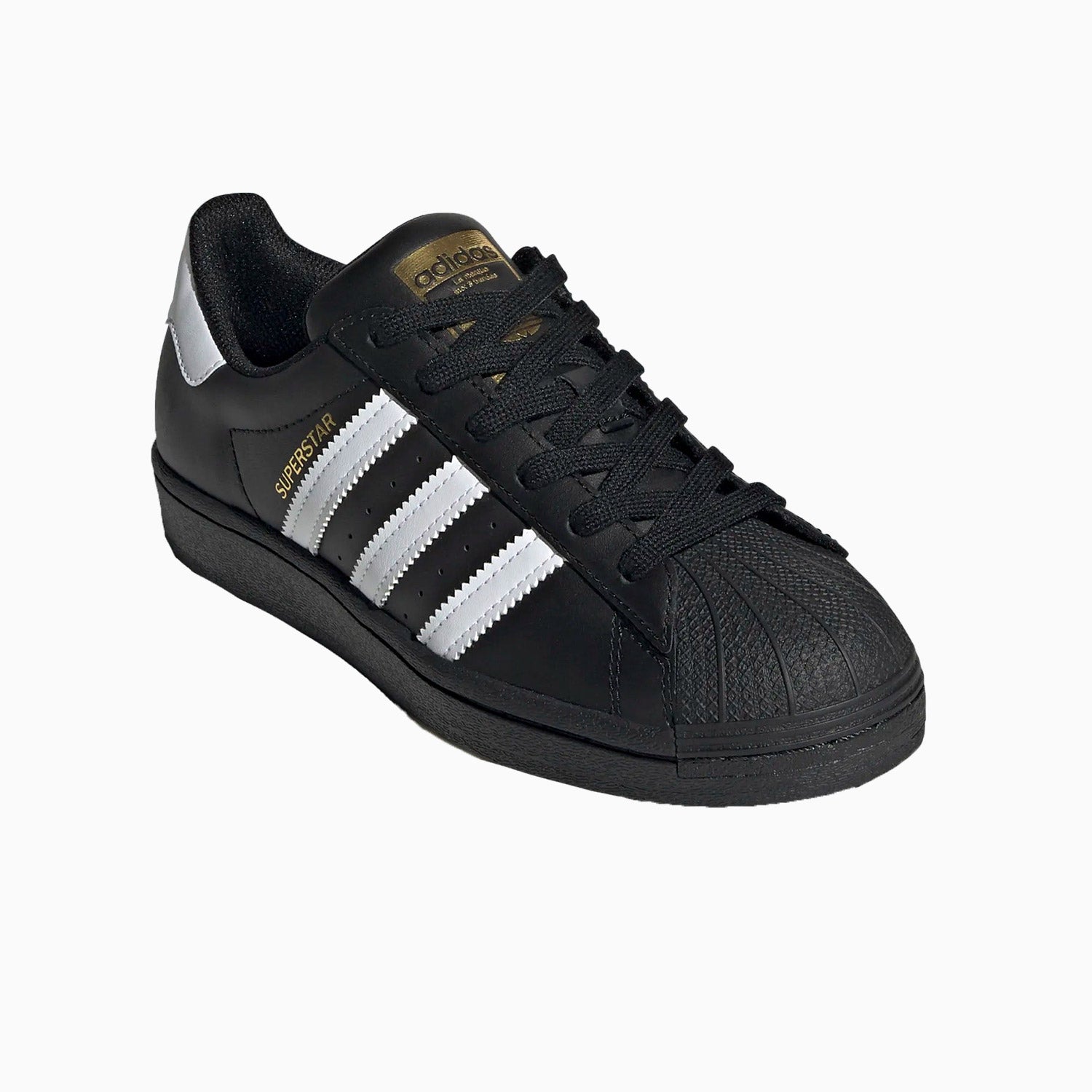 Adidas superstar shoes black gold best sale