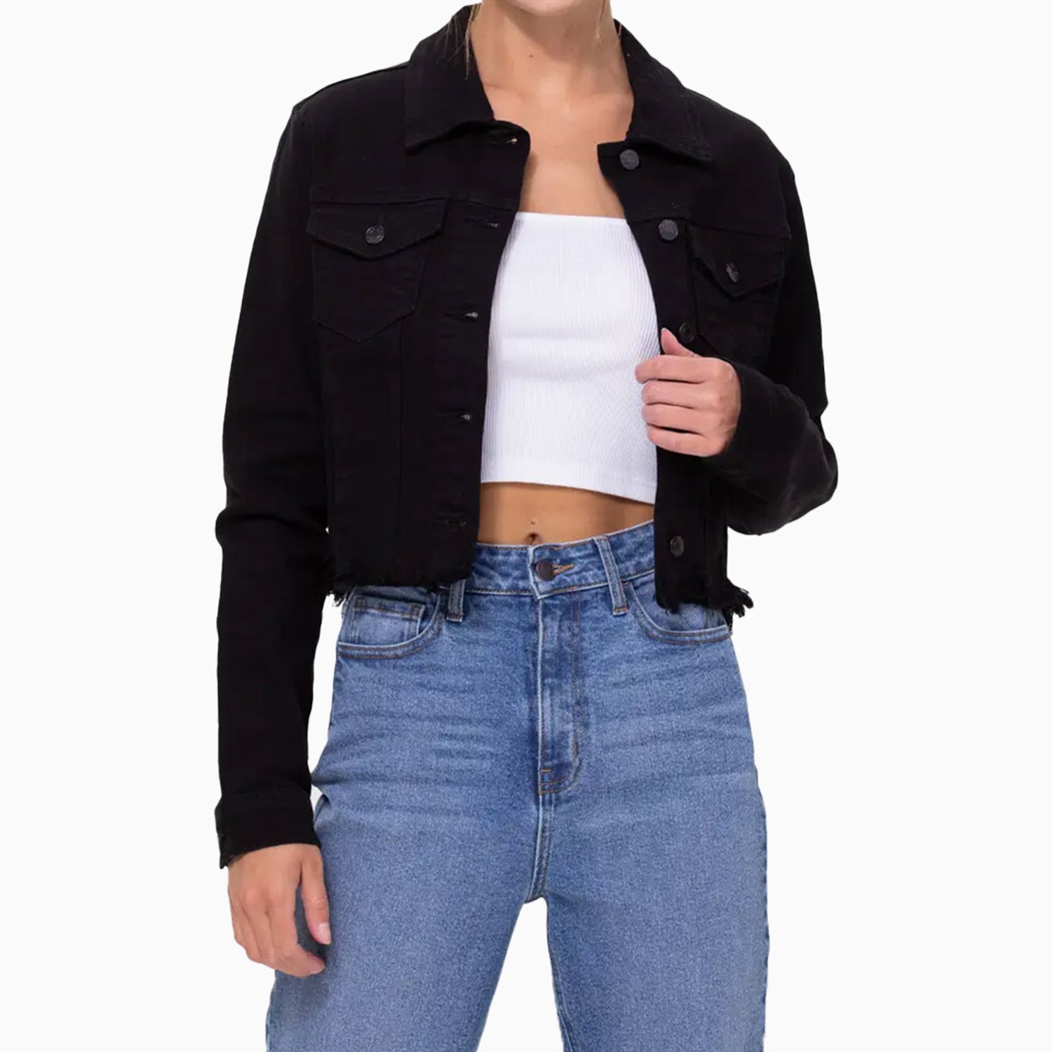 cello-jeans-womens-uneven-black-wash-frayed-fitted-jacket-wv1202j-blk-1