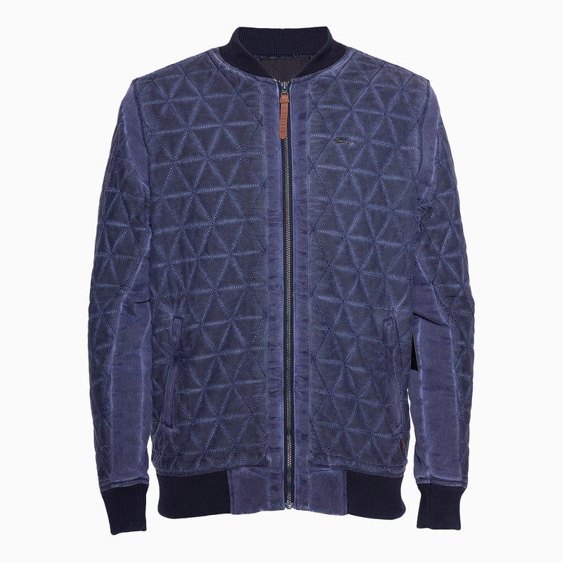 A. Tiziano Men's Brian Cold Dye Quilted Bomber Jacket