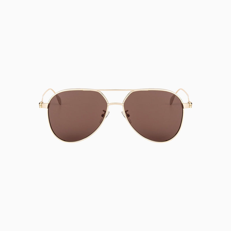 Alexander McQueen Gold Brown Sunglasses