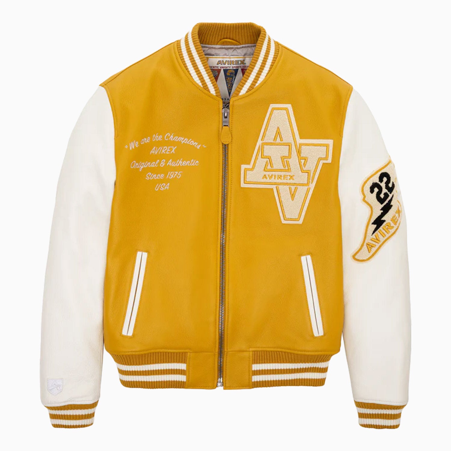 Avirex Men's Wildcat Varsity Leather Jacket