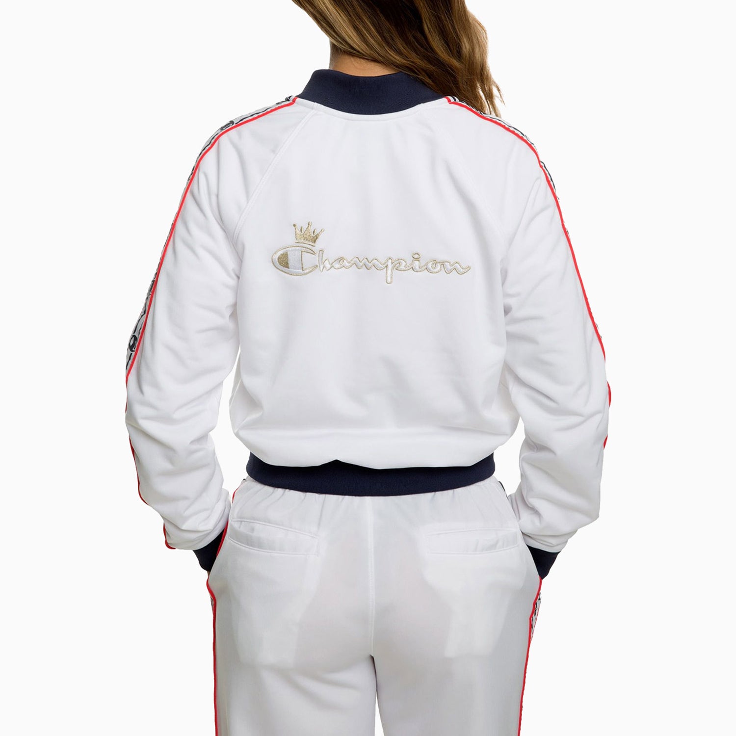 Champion Life Women s Track Jacket Crown C Logo 2XL White