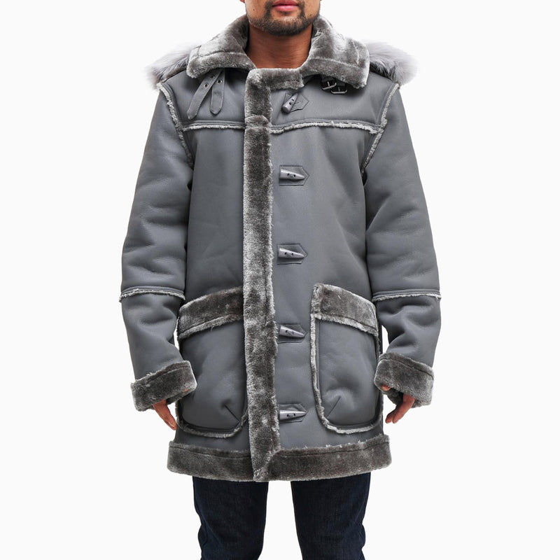 Hudson Outerwear Men's Long Shearling Coat Jacket