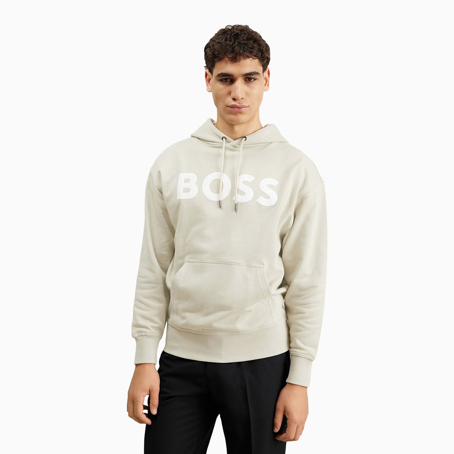 HUGO BOSS online fleece logo hoodie