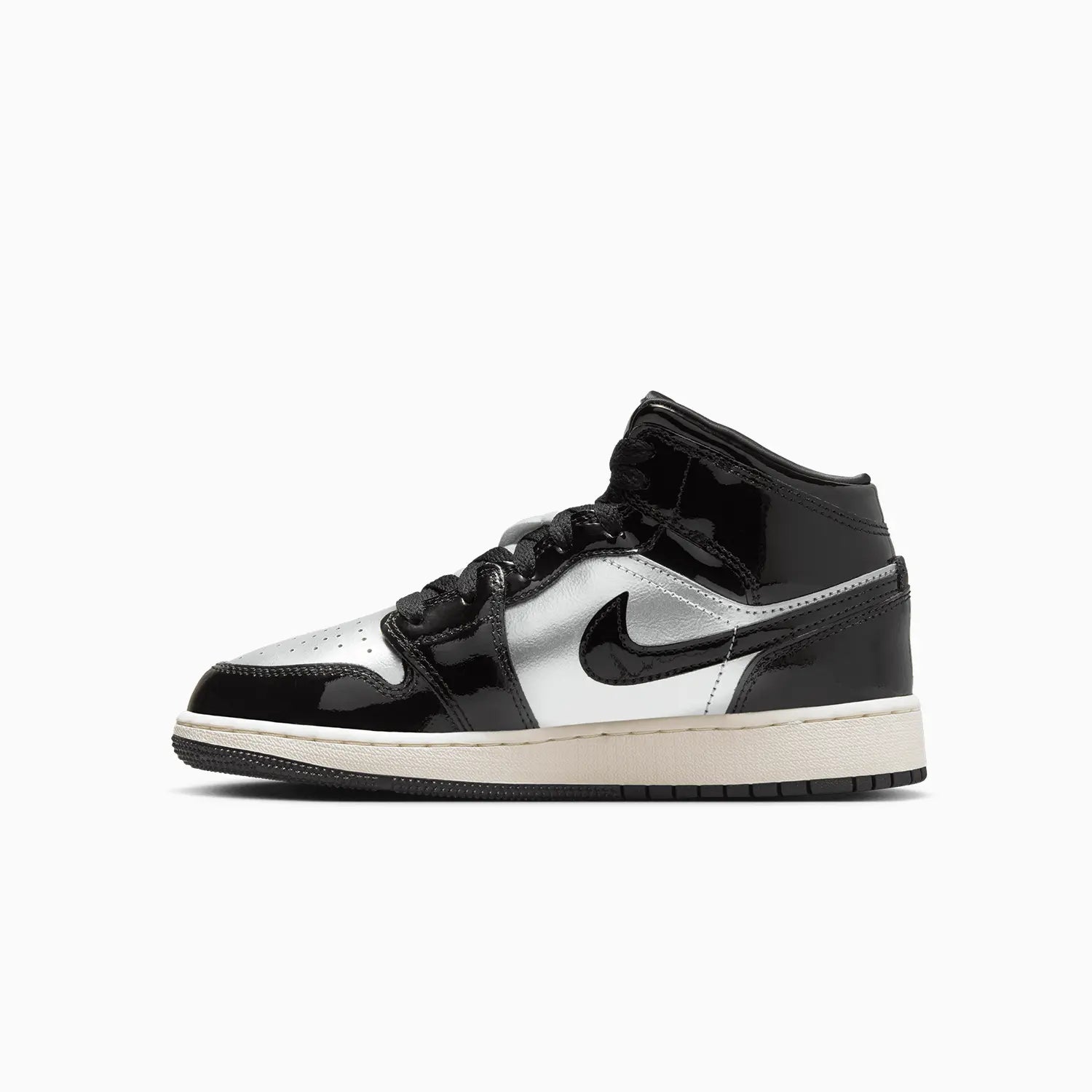 Kid's Air Jordan 1 Mid SE "Black Metallic Silver" Grade School