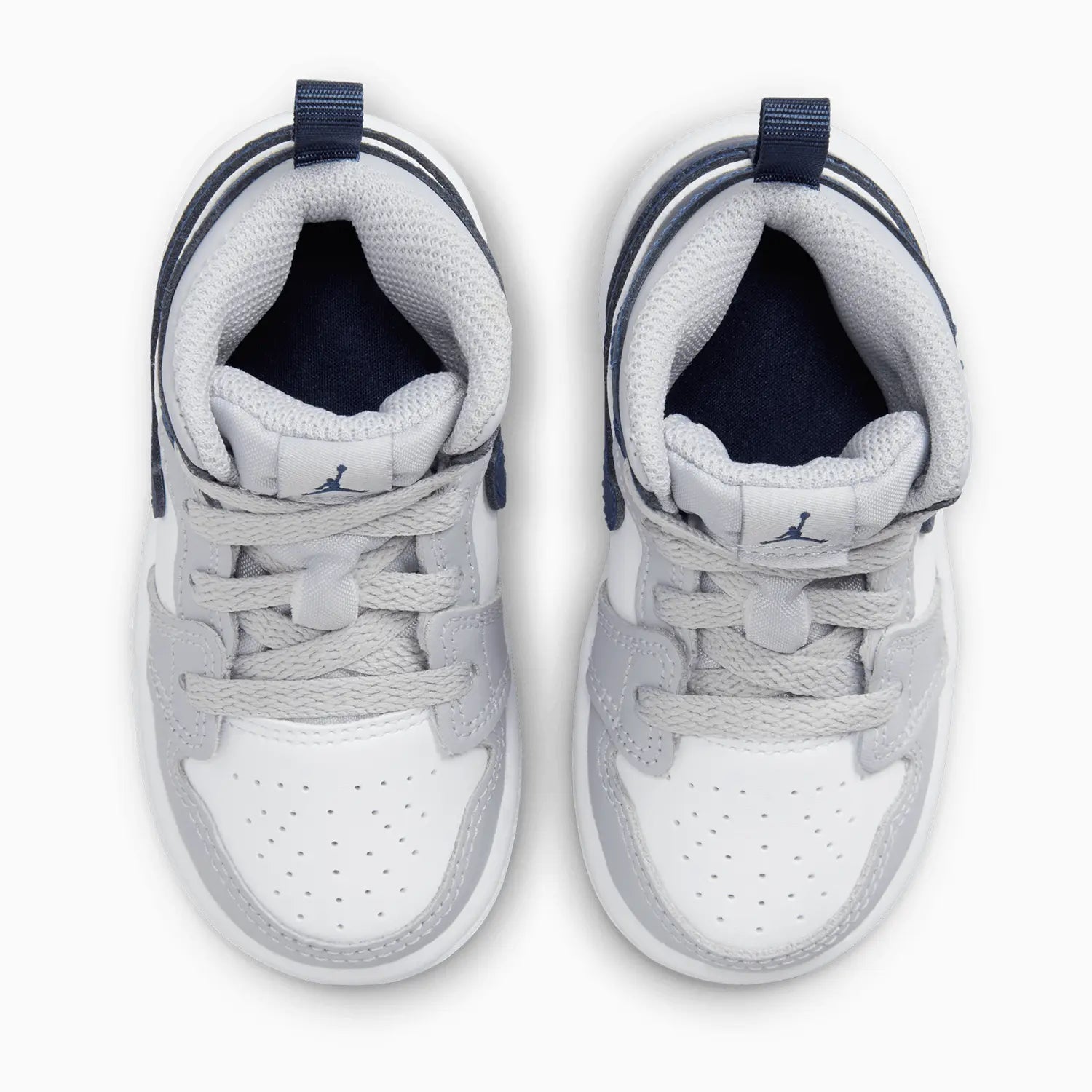 Jordan 1 Mid Shoes Toddler 4T White Midnight Navy Wolf Grey