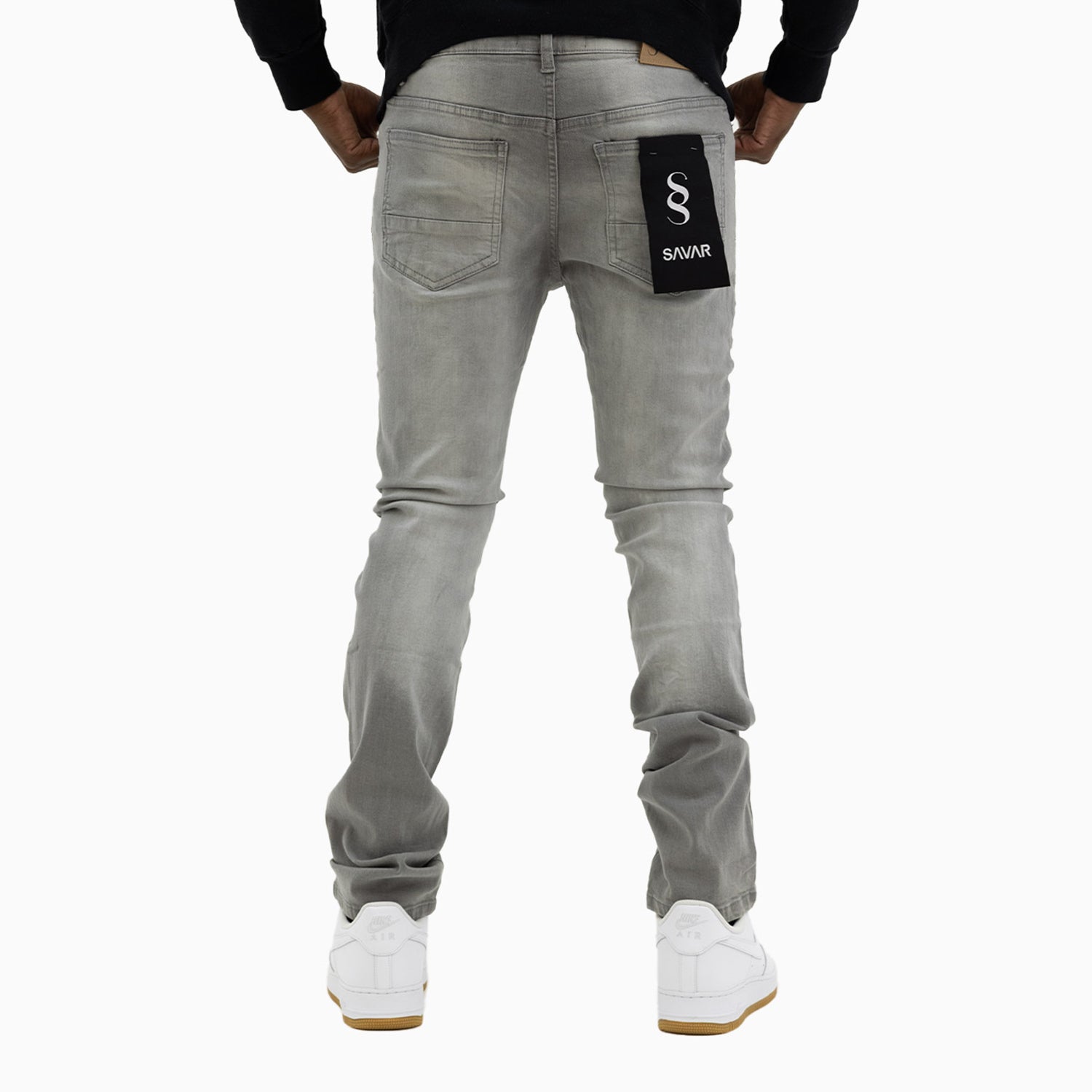 Men's Savar Light Grey Slim Denim Jeans Pant