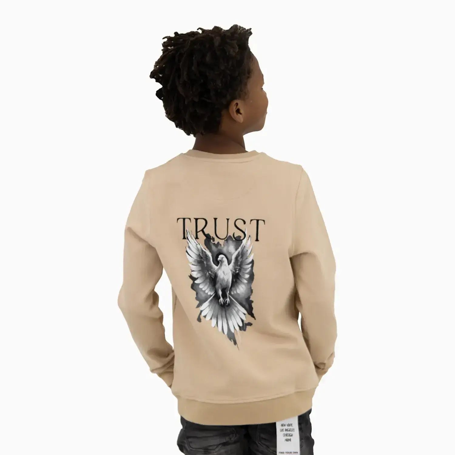 Kid's Washed Pigeon Crew Neck Sweatshirt