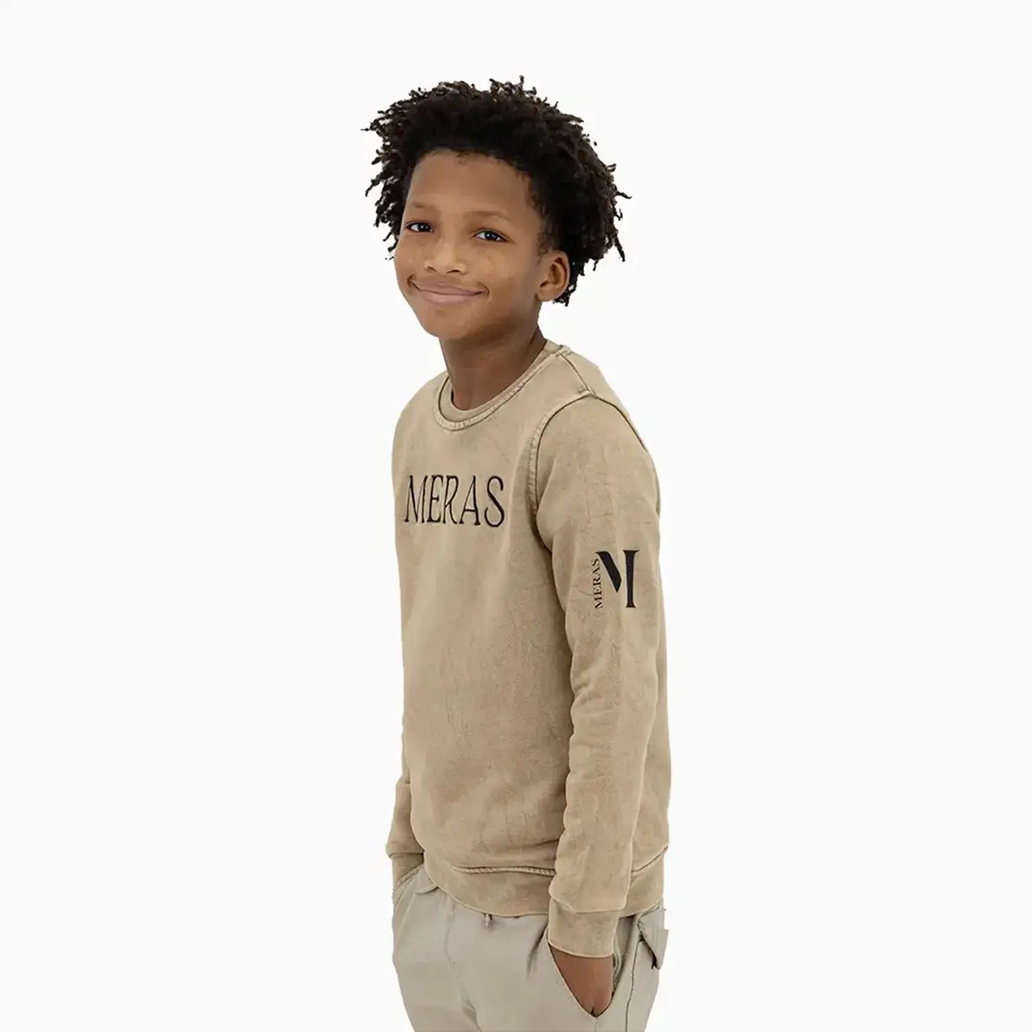 Kid's Washed Pigeon Crew Neck Sweatshirt