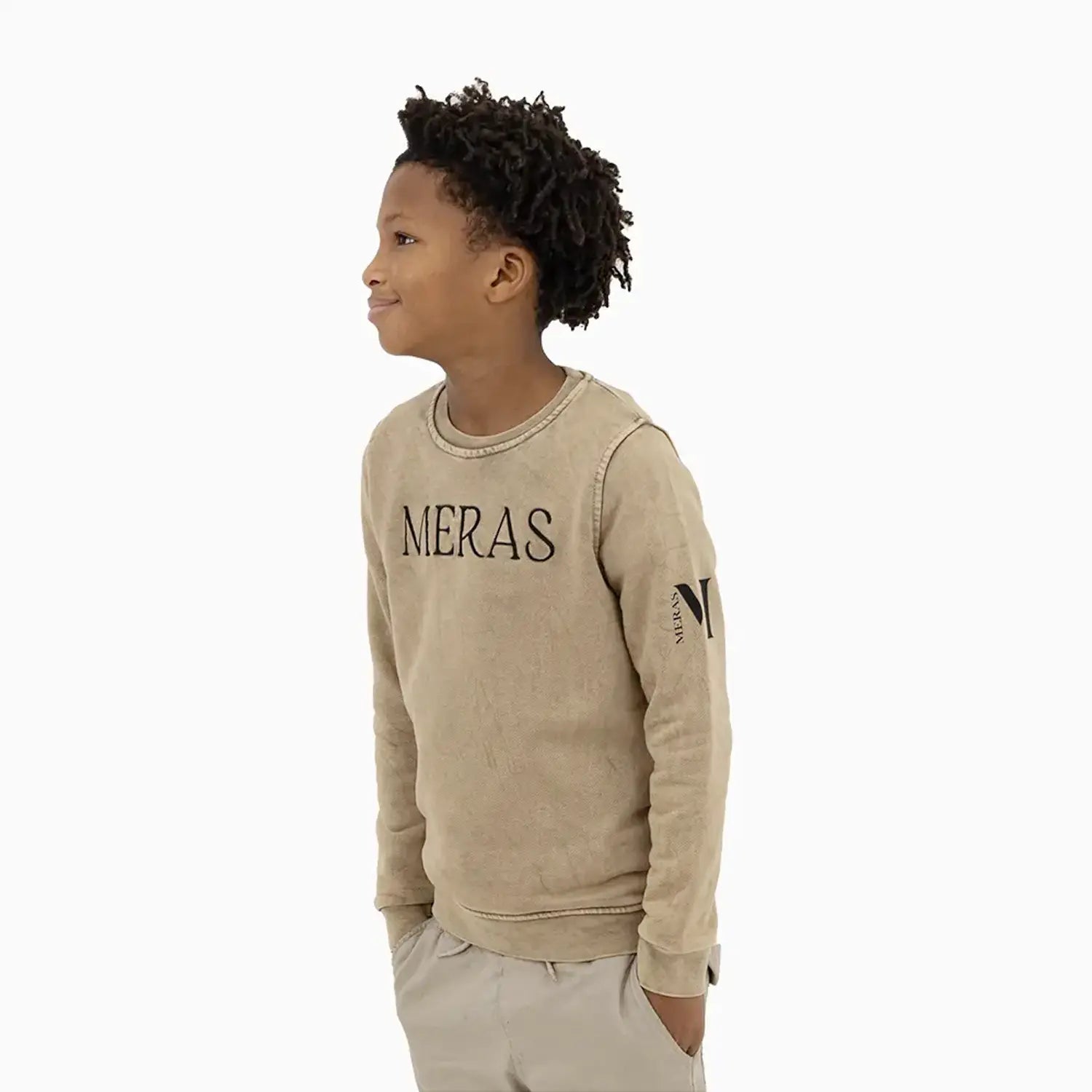 Kid's Washed Pigeon Crew Neck Sweatshirt