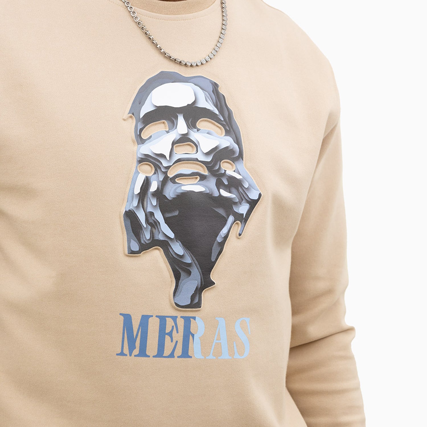 meras-mens-classic-logo-crew-neck-sweatshirt-mc2303-tan