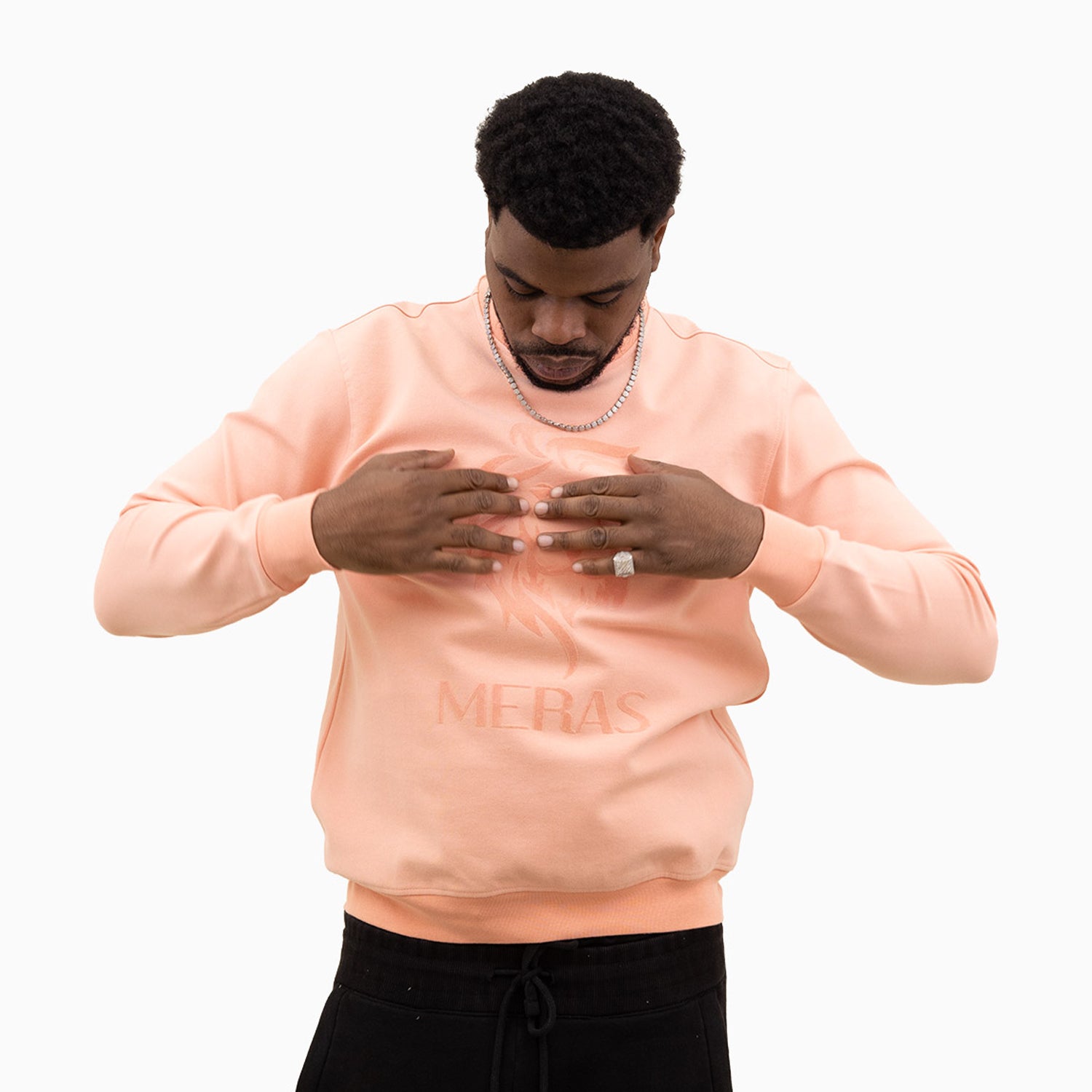 meras-mens-classic-logo-crew-neck-sweatshirt-mc2305-peach