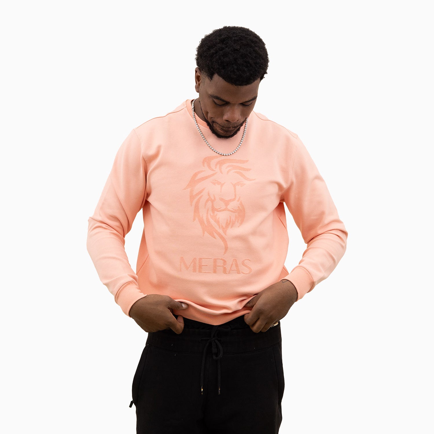 meras-mens-classic-logo-crew-neck-sweatshirt-mc2305-peach